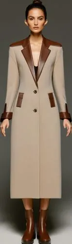 the woman is dressed in a beige coat,mayawati,lenderman,3d figure,choksi,mii,thighpaulsandra,Photography,Fashion Photography,Fashion Photography 11