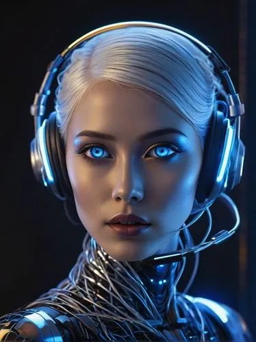 cortana,liara,cyberangels,asari,echo,headset,electro,cyberia,cyborg,wireless headset,futuristic,automatica,electronica,demihuman,synth,cyberpunk,cybernetic,ai,fembot,headphone,Illustration,Abstract Fantasy,Abstract Fantasy 17