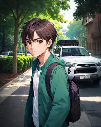 takato cherry blossoms,anime boy,a pedestrian,outside,anime cartoon,everett,walk,oleander,game illustration,cg artwork,school start,stylish boy,nikko,shimada,walk in a park,pedestrian,mc,main character,student,guilinggao