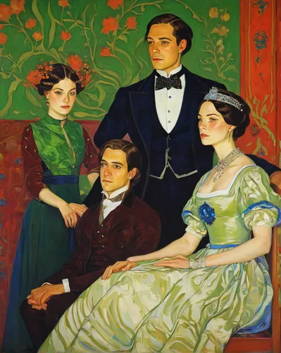 mulberry family,young couple,crème de menthe,group of people,balsam family,partiture,parents with children,the victorian era,ivy family,enrico caruso,franz,the dawn family,rose family,la violetta,1906,parsley family,1905,cointreau,romanescu,spurge family,Art,Classical Oil Painting,Classical Oil Painting 27