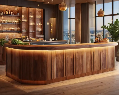 3d rendering of a hotel s restaurant counter design,bar counter,piano bar,liquor bar,unique bar,salt bar,bar,wine bar,bar stools,penthouse apartment,rain bar,soda fountain,laminated wood,shower bar,ba