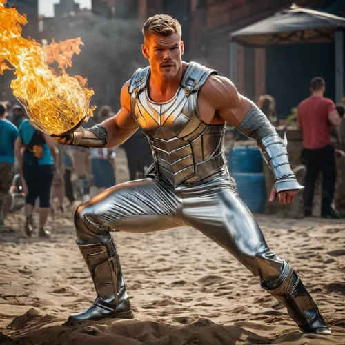 human torch,stunt performer,steel man,action hero,fire artist,god of thunder,firebrat,pyrogames,fire dancer,firedancer,lucus burns,parookaville,sports hero fella,aquaman,fire master,torch-bearer,fire-eater,thor,firespin,x men,Photography,General,Fantasy