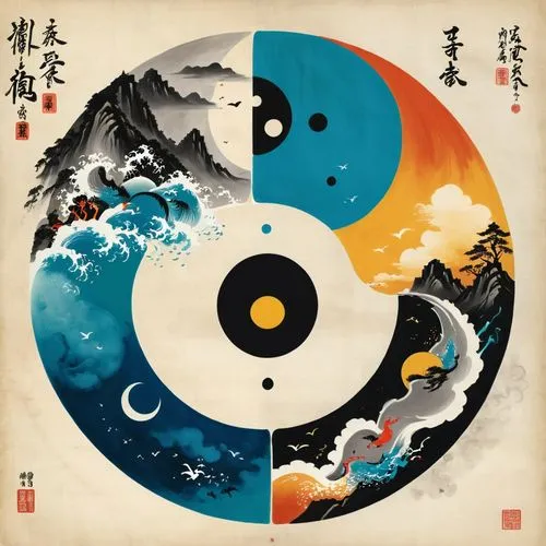 yinyang,yamatai,taoism,ukiyoe,hiroshige,bakumatsu,Unique,Design,Infographics