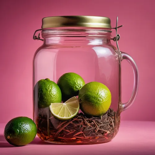 infused water,tea jar,caipiroska,persian lime,sliced lime,tinto de verano,moscow mule,lemon tea,limes,fruit tea,ice lemon tea,glass jar,spanish lime,sangria,dark 'n' stormy,mason jar,still life photography,neon tea,mason jars,jar