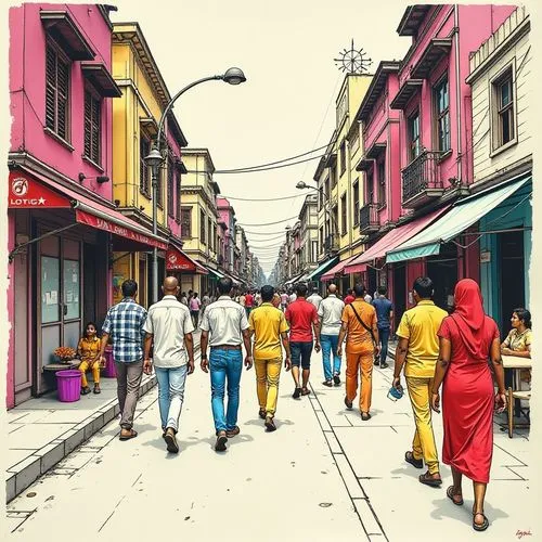 kathmandu,divisoria,istiklal,tblisi,napoli,caddesi,Illustration,Realistic Fantasy,Realistic Fantasy 02