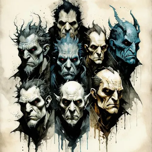 orcs,lordi,nightbreed,frankensteins,horde,necromancers,Illustration,Abstract Fantasy,Abstract Fantasy 18