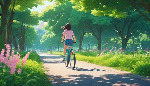 bicycle ride,bicycle,bike ride,biking,summer day,bike path,bicycle path,cycling,woman bicycle,tsumugi kotobuki k-on,cyclist,sakura background,stroll,floral bike,bicycling,walk,walk in a park,bike,bicycle riding,bicycle lane,Photography,General,Realistic