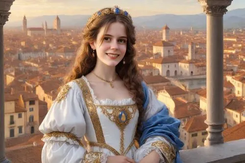 almudena,girl in a historic way,hallia venezia,alhambra,princess sofia,verona,cepora judith,venetia,venetian,eufiliya,isabella,venezia,rapunzel,ferrara,girl in a long dress,portrait of a girl,grand bleu de gascogne,modena,alba,iulia hasdeu castle,Digital Art,Classicism