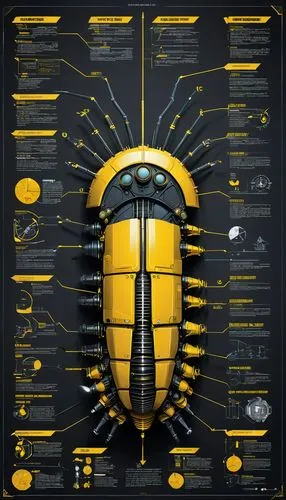 Architecture Sketch (industrial design of a futuristic Caterpillar 6090 FS, powered by KOMATSU with notes on materials and measurements, in the style of infographic poster) masterpiece of mechanical e