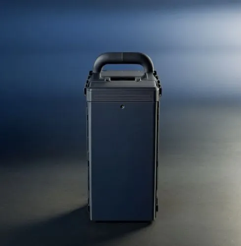 轮椅电池盒,an electrical device with a handle on the top,suitcase,waste container,leather suitcase,suitcase in field,luggage,bin,Photography,General,Realistic