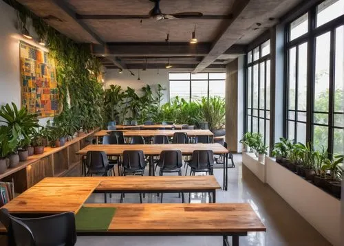 modern office,patios,meeting room,contemporary decor,modern decor,creative office,hanging plants,cafeterias,cafeteria,green plants,tea garden,bamboo plants,roof garden,yokthai,lunchroom,japanese restaurant,terrace,working space,breakfast room,canteen,Illustration,Realistic Fantasy,Realistic Fantasy 06