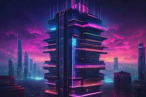 cyberpunk,mainframes,cybercity,skyscraper,neuromancer,book wallpaper,hypermodern,electric tower,cybertown,bookbuilding,sedensky,ctbuh,dystopias,the skyscraper,sci fiction illustration,skyscraping,pc tower,cyberia,dystopia,futuristic,Illustration,Realistic Fantasy,Realistic Fantasy 07