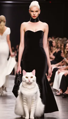 catwalks,catwalk,cat pageant,siriano,white cat,lagerfeld,gaultier,kawakubo,feline look,mugler,runway,fashiontv,khnopff,derivable,cat look,galliano,haute couture,afw,antonioli,sassoon,Photography,Fashion Photography,Fashion Photography 13