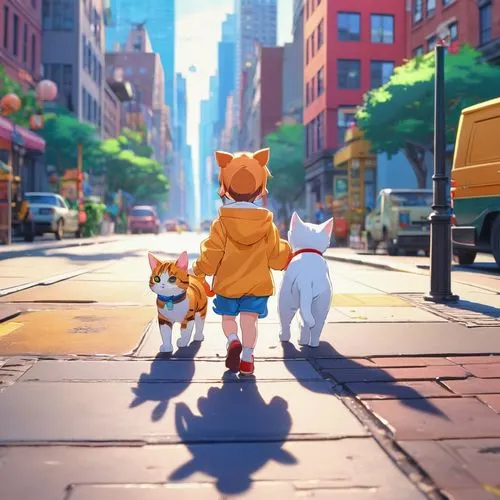 rescue alley,hosoda,tails,meowth,chipettes,hamsterdam,Illustration,Japanese style,Japanese Style 03