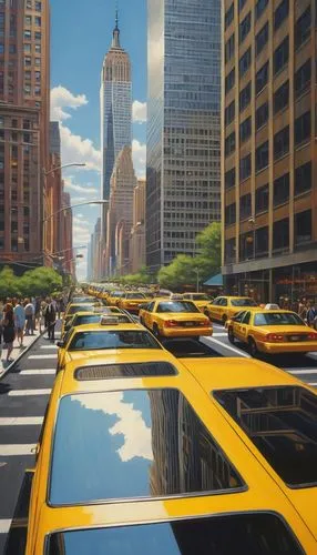 new york taxi,taxicabs,taxis,world digital painting,taxicab,cabs,cityscape,skyscrapers,schoolbuses,city scape,city bus,cityflyer,3d car wallpaper,taxi cab,carnogursky,taxi,cityzen,jasinski,cityscapes,ny,Illustration,Realistic Fantasy,Realistic Fantasy 08