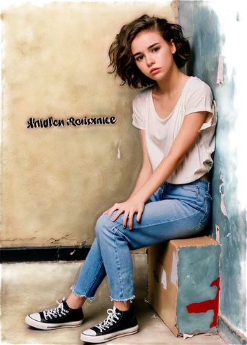 cd cover,girl sitting,disturbance,album cover,picket fence,laundress,photo session in torn clothes,aloneness,anemone honorine jobert,consequence,antique background,white picket fence,girl on the stairs,impotence,artifice,appearance,appliance,musicassette,actress,lily-rose melody depp,Illustration,Realistic Fantasy,Realistic Fantasy 21