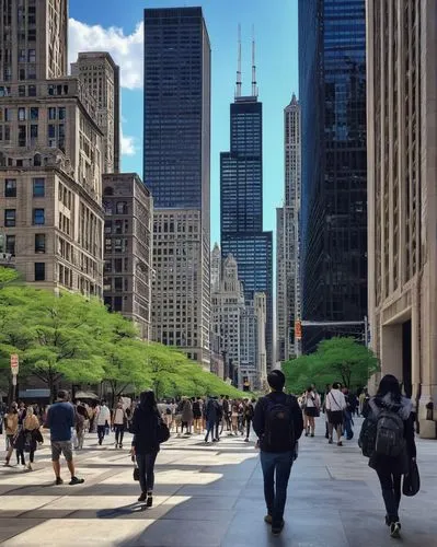 streeterville,financial district,walkability,5th avenue,midtown,pedestrianized,chicago,50th street,liveability,walkable,central park,citicorp,streetscapes,metrotech,livability,business district,dearborn,citylife,urbanism,streetscape,Illustration,Japanese style,Japanese Style 10