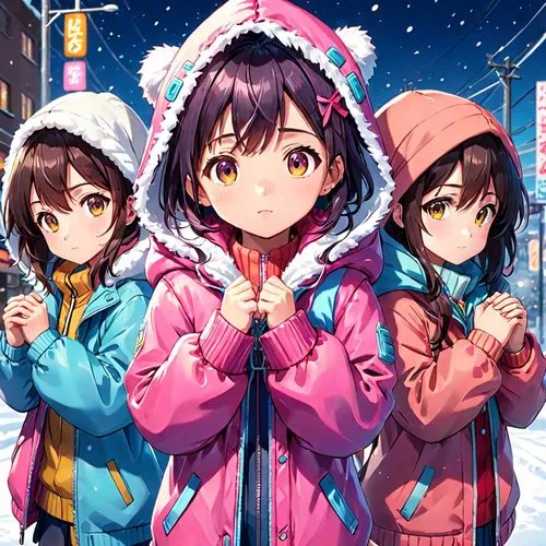 winter clothing,kumiko,winter clothes,mios,haruhi suzumiya sos brigade,winter background,Anime,Anime,Realistic