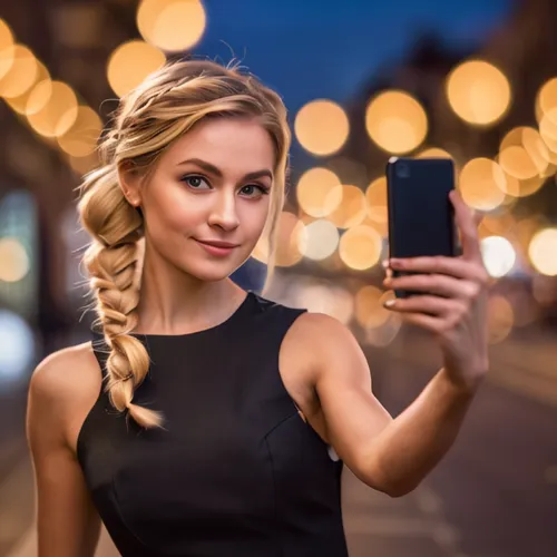 girl making selfie,woman holding a smartphone,blonde girl with christmas gift,mobitel,photo session at night,blonde woman,the blonde photographer,bizinsider,mobile camera,portrait photographers,mobile