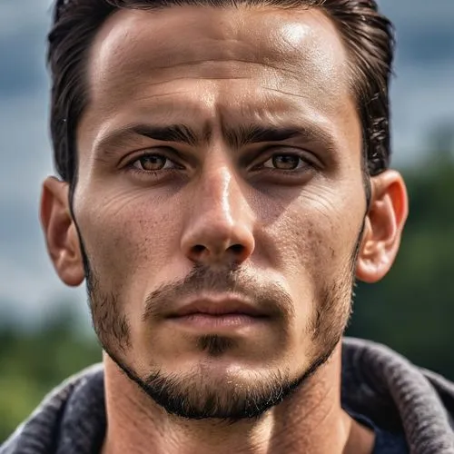 a men,the young man is in a hooded jacket with his face slightly tilted,mesut,dolgopolov,ibrahimovich,bukovac,michalik,likovac,Photography,General,Realistic