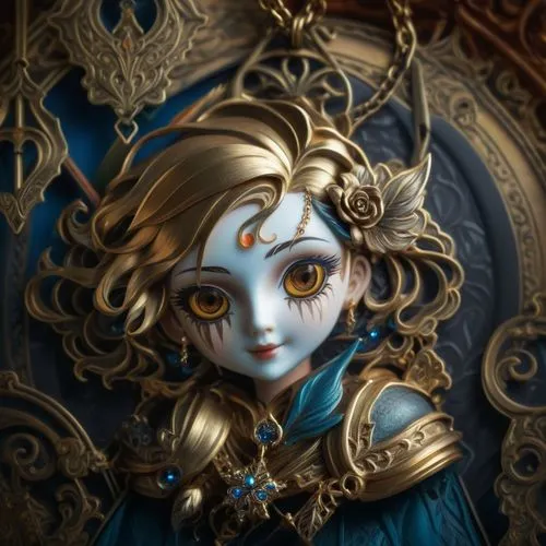 fantasy portrait,blue enchantress,custom portrait,jester,painter doll,mystical portrait of a girl,portrait background,fairy tale character,alice,fairy tale icons,masquerade,marionette,gothic portrait,artist doll,fantasy art,the enchantress,mezzelune,lyre,zodiac sign libra,priestess,Photography,General,Fantasy