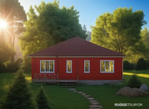 3d rendering,small house,miniature house,small cabin,danish house,houses clipart,little house,bungalow,wooden house,wooden hut,3d render,summer house,red roof,summerhouse,dacha,3d rendered,house shape