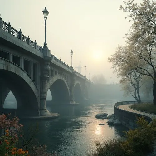 oxenbridge,river seine,autumn morning,tiber bridge,riverside,pont,autumn fog,bridge new europe,morning mist,oxbridge,bihac,hakeim,seine,love bridge,scenic bridge,angel bridge,pont d'avignon,bridge,tiber,brackenridge,Photography,General,Realistic