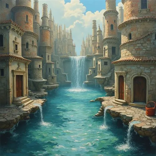 fantasy picture,fantasy landscape,fantasy city,fantasy art,ancient city,3d fantasy