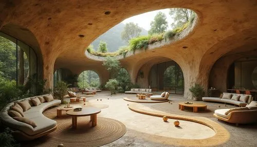 superadobe,earthship,theatricum,amphitheater,outdoor dining,arches,amanresorts,teahouse,chaise lounge,mayacamas,outdoor furniture,cochere,patios,cave church,biopiracy,breakfast room,caramoor,zen garden,landscaped,goetheanum,Photography,General,Realistic