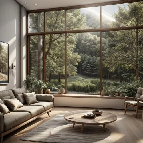 sunroom,modern room,wooden windows,sitting room,livingroom,wood window