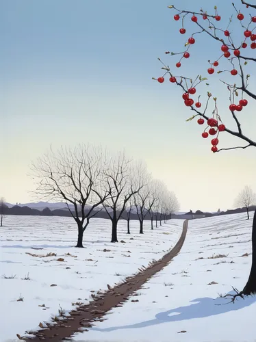 winter landscape,winter background,snow landscape,snowy landscape,winter tree,snow scene,christmas landscape,birch tree illustration,snow trees,winter cherry,cherry trees,landscape background,almond trees,bare trees,early winter,snow fields,wintry,apple trees,winter forest,winter morning,Illustration,Paper based,Paper Based 21