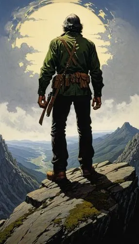 mountain guide,fjäll,the wanderer,mountaineer,patrol,the spirit of the mountains,mountain fink,adventurer,ranger,rifleman,guards of the canyon,heroic fantasy,explorer,arête,towards the top of man,vigilant,patrols,lone warrior,mountain boots,mountaineers,Conceptual Art,Daily,Daily 09