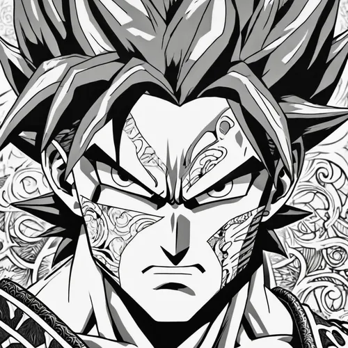 goku,son goku,vegeta,takikomi gohan,dragon ball,kame sennin,dragonball,dragon ball z,mono line art,coloring page,super cell,line-art,cell,mono-line line art,trunks,eyes line art,edit icon,line art,bandana background,shallot,Illustration,Black and White,Black and White 11