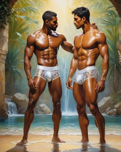 bodybuilders,machos,musclemen,orishas,sandow,querelle,Art,Classical Oil Painting,Classical Oil Painting 13