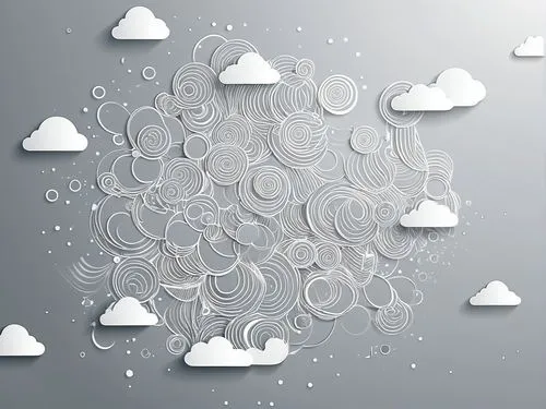 clouds in the sky and a cloud on a gray background,raincloud,weather icon,cloud computing,cloud image,cloud play,cloud shape frame,Illustration,Black and White,Black and White 04