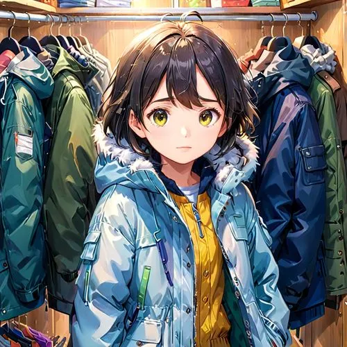 parka,himawari,kumiko,jacket,winter clothing,winter clothes,Anime,Anime,Realistic