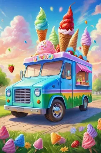 ice cream van,ice cream icons,ice cream cart,easter truck,ice cream stand,sweet ice cream,ice-cream,food truck,soft serve ice creams,ice cream shop,ice cream,icecream,ice cream cones,kawaii ice cream,ice cream maker,ice creams,mobile video game vector background,battery food truck,vwbus,cartoon car,Illustration,Realistic Fantasy,Realistic Fantasy 01