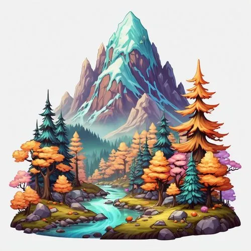 mountain scene,autumn mountains,mountain landscape,mountainous landscape,mountains,landscape background,Illustration,Abstract Fantasy,Abstract Fantasy 11