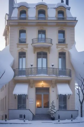 the building has many windows and balconies on top of it,winter house,snowhotel,casa fuster hotel,appartment building,ludwig erhard haus,grand hotel europe,Photography,General,Realistic