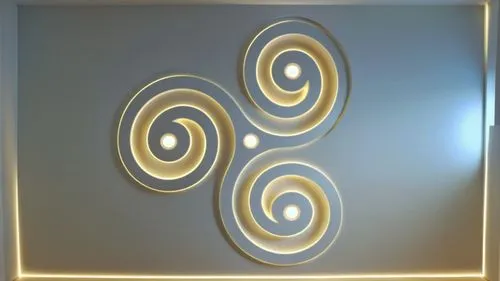 
Gypsum decoration in the ceiling of a room with hidden LED lighting,a glowing wall with a very nice light,wall light,wall lamp,fibonacci spiral,light drawing,spiral art,kinetic art,Photography,Genera