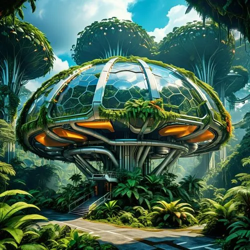 futuristic landscape,terraformed,ecotopia,biospheres,chemosphere,mushroom landscape,biodome,biosphere,alien world,biomes,ufo interior,alien planet,arcology,infusoria,technosphere,terraformer,amazonica,mushroom island,odomes,primosphere,Photography,General,Realistic