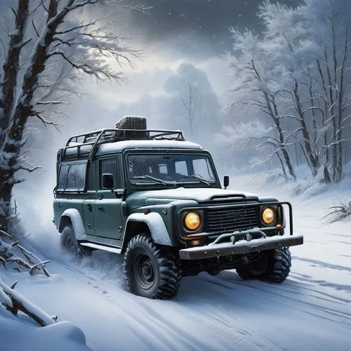 uaz,land rover,landrover,defender,landcruiser,winter background,unimog,snow scene,snow trail,landy,jeep rubicon,jeep gladiator rubicon,car wallpapers,snowflake background,jeep,off road vehicle,kamaz,off-road vehicle,winter tires,overlander,Conceptual Art,Fantasy,Fantasy 30