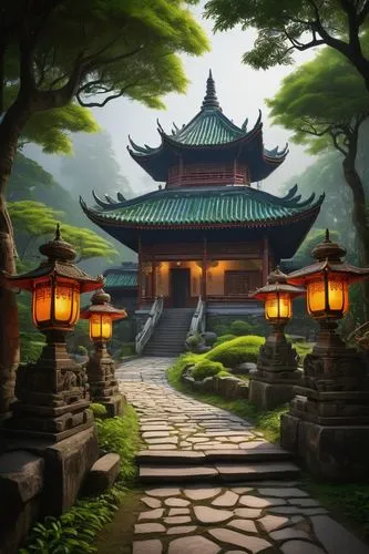 tianxia,hanhwa,asian architecture,buddhist temple,hall of supreme harmony,qibao,japanese shrine,dojo,khwarezmid,jinchuan,xuezhong,chuseok,sanshui,dalixia,shaozhong,gudeok,jixian,jianzhu,kaixian,yonghai,Illustration,Japanese style,Japanese Style 21