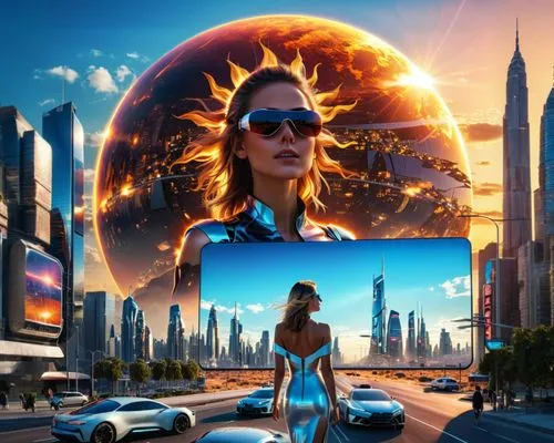 sci fiction illustration,futuristic,futuristic landscape,world digital painting,digital compositing,cg artwork,dystopia,cyberpunk,valerian,sci-fi,sci - fi,heliosphere,burning man,travel trailer poster,fantasy city,utopian,dubai,dystopian,photomanipulation,futuristic architecture