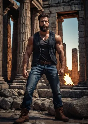 gladiator,greek god,statue of hercules,male character,hercules,virat kohli,2nd century,wolverine,mass,stone background,spartan,kabir,male model,temple of hercules,warrior pose,digital compositing,ancient greek temple,sikaran,greek temple,sultan,Illustration,Black and White,Black and White 26