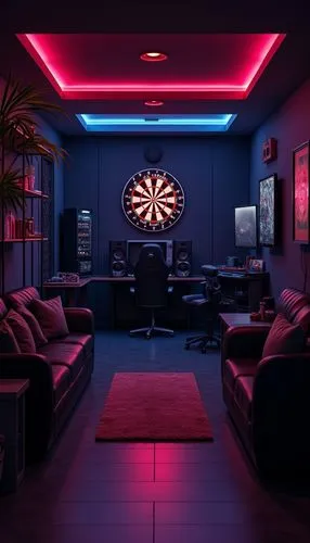 game room,cabana,ufo interior,livingroom,poolroom,retro styled,apartment lounge,retro diner,living room,neon coffee,3d render,nightclub,lounge,playing room,retro background,spaceship interior,feng shui,aesthetic,bungalow,garage