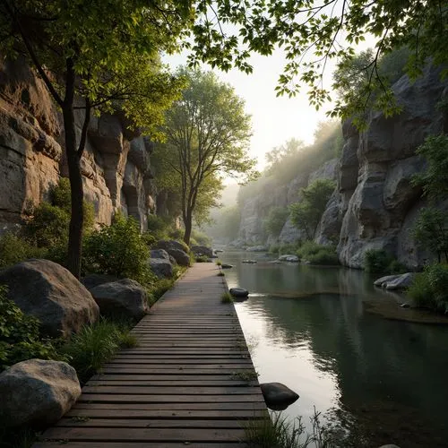 saxon switzerland,danube gorge,gorges of the danube,river landscape,nature wallpaper,hiking path,rock bridge,wooden bridge,hanging bridge,scenic bridge,nature landscape,pathway,hushan,catarpe valley,jordan river,elbe sandstone mountains,mountain river,wuyi,tranquility,beautiful landscape