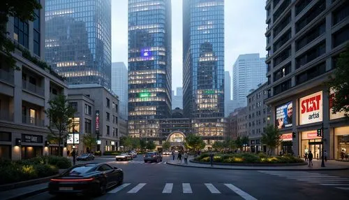 new york streets,1 wtc,manhattan,hudson yards,3d rendering,new york,makati,business district,skyscrapers,city corner,financial district,guangzhou,shinjuku,citycenter,highrises,manhattanite,tishman,newyork,tall buildings,cybercity