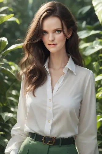 Девушка из сказки,in green,katniss,daisy jazz isobel ridley,in a shirt,biologist,khaki pants,khaki,liberty cotton,blouse,marie leaf,polo shirt,green,green background,veronica,bushes,farm girl,irish,bu