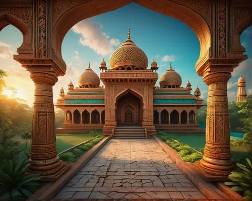 arabic background,ramadan background,mosques,grand mosque,mihrab,agrabah,karakas,islamic architectural,masjid,tajmahal,big mosque,background design,mosque,madrasa,ghaznavi,world digital painting,indian temple,chhatris,cartoon video game background,mandir,Illustration,Vector,Vector 15